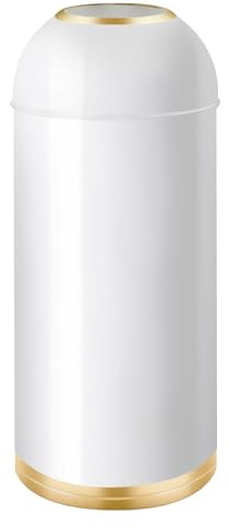 35L Stainless Steel Kitchen Bin,Trash Bin for Coffee Shop,Hotel,White Gold | Removable Inner Bucket, Large Waste Bin for kitchen,Restaurant,Office,Shopping Mall
