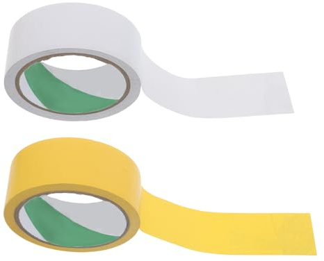 MUSISALY Nastro per Campi da Gioco 4 Pezzi 4 CM X 175 M Bicolore Giallo Bianco Adesivo Forte per Marcatura Sportiva e Segnalazione su Superfici Esterne e Interne