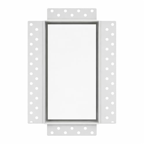 DJC Supply 6 x 10 Trimless Flush Mount HVAC Register, White Paintable Steel, Plaster-in Installation, Air Supply and Return Vent, Upgrade Your Space!