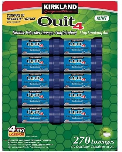Kirkland Signature Quit Lozenges 4mg, 270 Pieces