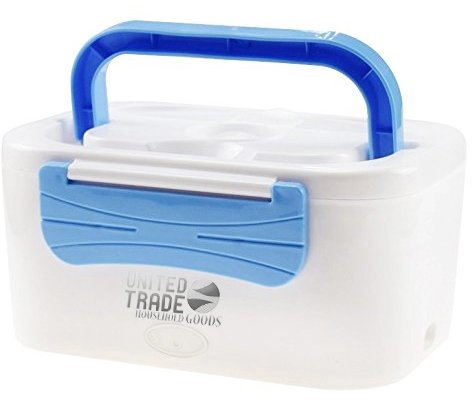 Lunch Box Portavivande 1,25L Hornillo extraíble 2 compartimentos eléctrico portátil 45 W blanco/azul
