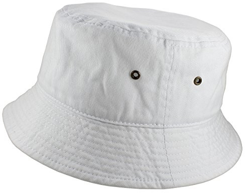 Gelante Solid Color 100% Cotton Bucket Hat for Women and Men Packable Travel Summer Beach Hat 1900-White-L/XL