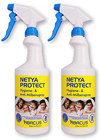 ABACUS® Milbenspray, Hausstaubmilben-Spray, Matratzenspray, Milben-Mittel, Anti Milben-Spray, Hygienespray, Textilspray, Milbenabwehr, Milbenschutz – Milbenspray 2x 750 ml (7373)