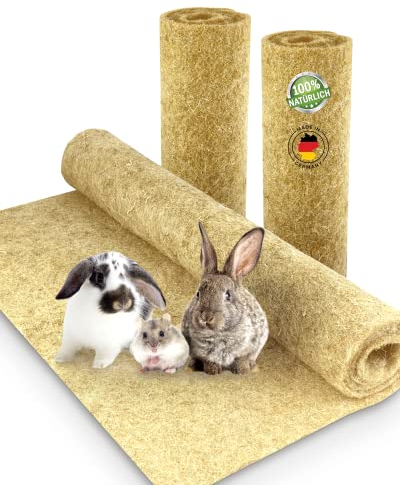 Nagerteppich aus 100% Hanf, 150 x 80cm, 5mm dick, Hanfteppich für alle Arten Kleintiere, Hanfmatte Nagermatte Nager-Teppich Bodenabdeckung (2 Stück)