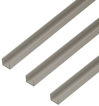 Alberts 499174 U-Profil | speziell für 19 mm starke Spanplatten | Aluminium, silberfarbig eloxiert | 1000 x 22 x 15 mm | 3er Set