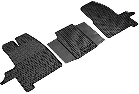 Gummi Fußmatten passend für Ford Transit Custom ab 10/2012-2017/Tourneo Custom ab 10/2012-2017 (Doppel-Beifahrersitz) AZUGA AZ10090839 Gummimatten