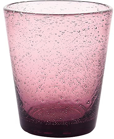 Villa d’Este Home Tivoli Lot de 6 verres à eau pourpre 330 ml en pâte de verre soufflé, Cancun Satin