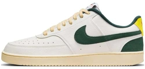 NIKE Herren Court Vision Low Sneaker, Weiß Grün Gelb, 44 EU