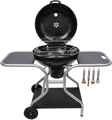 Briconess.com Barbecue a carbonella griglia Tonda 55 cm con Coperchio e Ruote - El Gaucho Globo Comfort