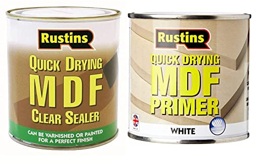 Rustins Quick Drying MDF Clear Sealer 1L & Quick Drying MDF White Primer 250ml