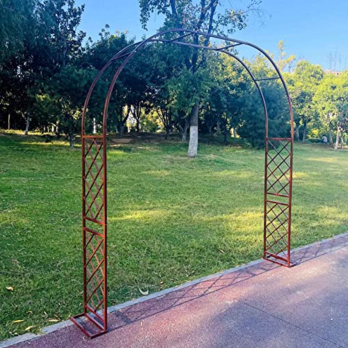 Schwarz Torbogen Metall Stabil Rosenbogen Gartenbogen Rankbogen Bogen Für Kletterpflanzen Wetterfest 140x230cm 180x250cm 310x250cm 370x250cm Grün Weiß Braun ( Color : Braun , Size : 310x250cm/122x98in