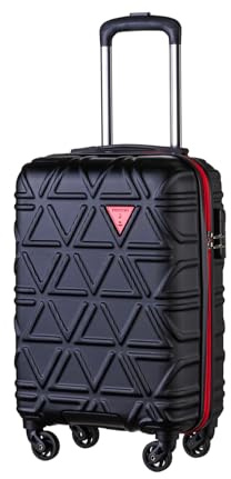 PUCCINI Koffer California Hartschalenkoffer Handgepäck Trolley Leicht Reisekoffer mit 4 Rollen M-L-XL (Schwarz, M)