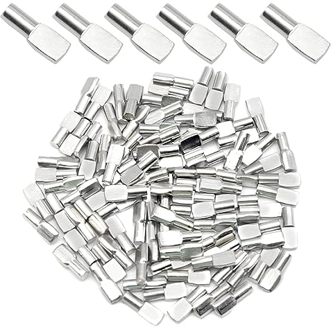 Hocansen 100 Stück Flache Löffelart Regalträger 5x19mm Bodenträger Schrank Regalbrett Halterung für Möbel,Bücherregal and Schrank(5x19mm/P)