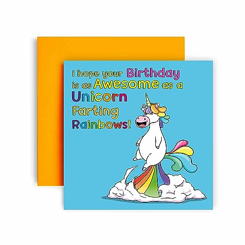 Huxters Geburtstagskarten für Sie Frauen - Einhorn Furzkarte für Mama und Schwester Happy Birthday Karte zum Geburtstag - Freund Geburtstagskarte für Schwester Tante Nichte Oma - Lustige
