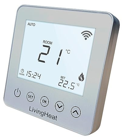 Wi5 Smart Wi-Fi Electric Underfloor Heating Thermostat in SILVER - Programmable - Alexa/Google Home/Smart Life Compatible