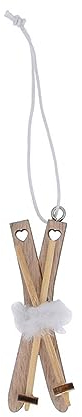 Wambere 14 Stück Weihnachtsbaum Dekoration,Baumschmuck Weihnachtsbaumschmuck Christbaumschmuck Holz Christbaumanhänger Weihnachtsanhänger für DIY Basteln Weihnachten Tischdekoration,Ski Stöcke