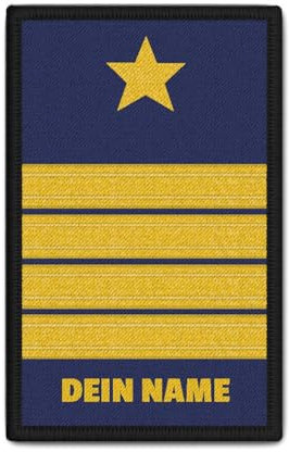 Copytec Patch Kapitän zur See Personalisiert Dienstrang Abzeichen 9,8x6cm #41001