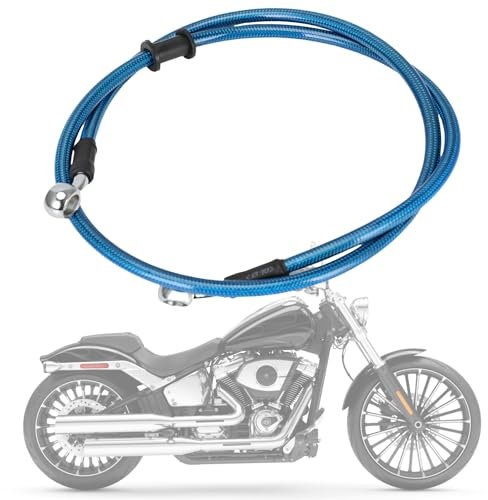 IUVWISN Stahlflex Bremsleitung Motorrad Hydraulic Brake Oil Hose 28 Grad M10 500-2000mm Universal für Pit Dirt Bike Motocross Street Bike ATV 800mm Blau