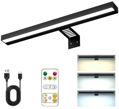 Lampe de tableau sans fil rechargeable avec télécommande, 4400 mAh, lumière de cible à intensité variable avec minuterie, lumière de peinture pour peinture potrait