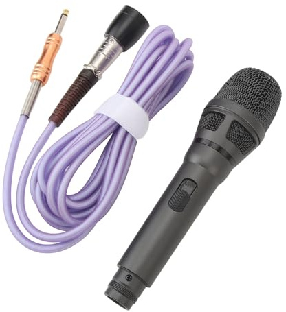 TTOCAR Microphone Filaire, Micro Cardioïde Portable en Métal, Micro Vocal Dynamique, Micro karaoké Filaire pour Haut-parleurs, Machine de Mixage, karaoké, Chant, Discours, Mariage,