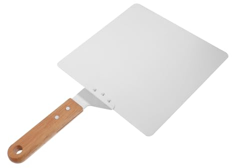TOPBATHY Edelstahl Pizza-transferschaufel Mit Holzgriff Backschaufel Für Pizza Kuchen Dessert Käse Und Brot Küchenwerkzeug Aus Edelstahl Und Holz