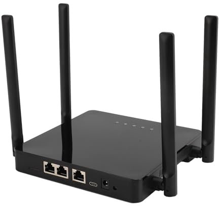 Modem Router 4G LTE Sbloccato AC1200 Dual Band con Slot per Scheda SIM, Rete WiFi 1200 Mbps, Antenne Ad Alto Guadagno, Fino a 32 Utenti, per Telefono Cellulare, Computer, TV,