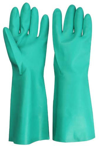 BrightGlow Gants de travail en nitrile Gants chimiques Vert Gants de protection chimique Gants en nitrile résistants à l'huile Gants de protection résistants aux acides Produits chimiques résistants