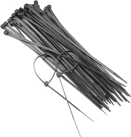 Dekton 50PC Cable Tie Set - 4.8MM X 250MM Black | Heavy Duty Industrial Strength | High Temperature Resistant | Self-Locking Teeth | Ideal for Cables, Piping, Gardening & Wires | Indoor & Outdoor Use