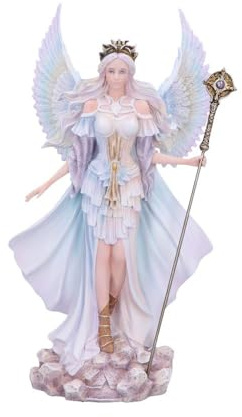 Nemesis Now Figura de ángel Atara, decoración coleccionable pintada a mano, estatua de fantasía para estante de escritorio o hogar
