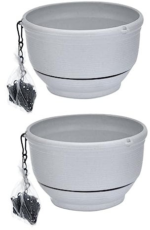 Sosoport Lot De 2 Pots De Fleurs Suspendus en Chlorophytum pour Balcon en Plastique Résistant Aux Intempéries pour Décoration Dintérieur