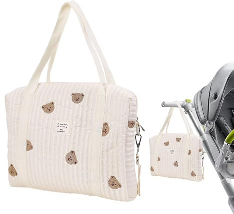 Diaper Bag Tote - Baby Diaper Bag | Baby Nappy Changing Tote, Soft Cotton Embroidery, Large Capacity Embroidery Multi-Function Travel Work