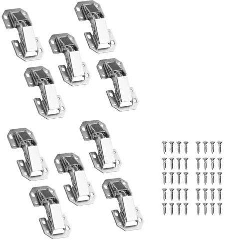 PEAPIN 10 Pack Kitchen Cupboard Hinges, Concealed Replacement Hinges | No-drill concealed hinges for kitchen cupboards and bathroom cabinets, durable replacement hinges for everyday use