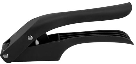 Garlic Press, 2 in 1 Garlic Mincer Garlic Crusher with Ergonomic Handle, Garlic Chopper for Smash Garlic Press and Slicer (Black)