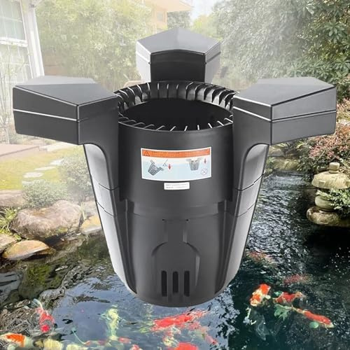 Skimmer A Stagno Galleggiante, Skimmer Galleggiante di Aspirazione con Pompa, Cavo di Alimentazione da 10 M, Aspirapolvere da Giardino, Filtro di Purificazione delle Piante Acquatiche per Stagni 75W