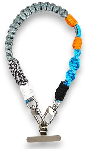 RATASK Handmade Braided Mobile Phone Strap, Lanyard Rope, Durable Keychain Cell Phone Wrist Strap (Grey)