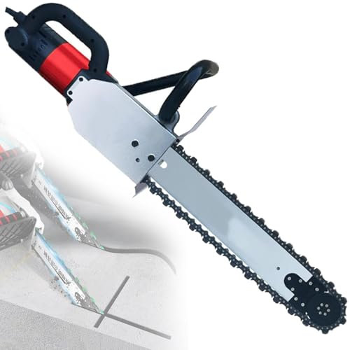 Scie électrique pour béton mural et carrelage - Puissance 7800 W - Avec chaînes et barre de guidage - Idéale pour rainurer et couper en profondeur