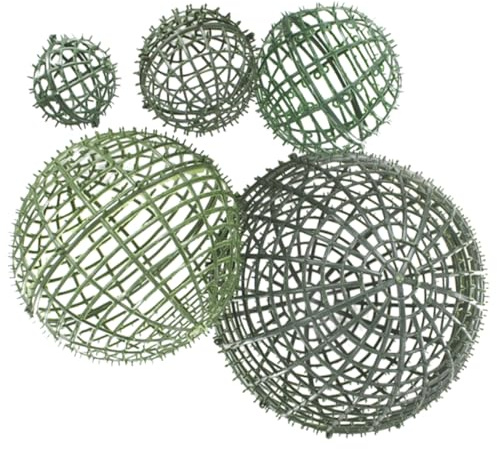 VICASKY 5 Stück Buchsbaum Kugel Halter aus Kunststoff Dekorativer Blumenarrangementständer für Gartenkunst und Hochzeit Langlebiger Selbstgemacht Pflanzenständer in Grün