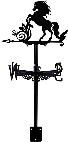 CLRAWSHB Exquisito Adorno de Veleta de Metal, Veleta para jardín, decoración de Caballo de Metal, Veleta Decorativa de Granja con Adorno de Caballo, Veleta de Viento