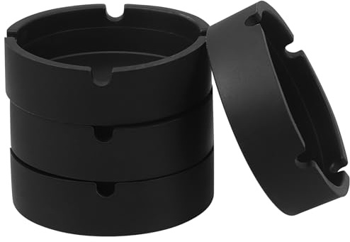 Gatuida Cenicero Absorbe Humo de Silicona Negro, 4 Piezas, Redondo y Fácil de Limpiar, Decorativo y Práctico para Hogar y Restaurante
