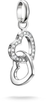 THOMAS SABO Charm-Anhänger verschlungene Herzen Connect Silber Recyceltes 925 Silber