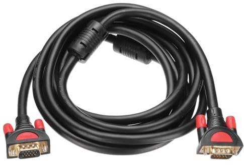 sourcing map Câble VGA (3 m 15 broches) – Mâle vers Mâle Câble Vidéo Adaptateur Cordon pour TV PC Ordinateur Portable Moniteur Projecteur Noir