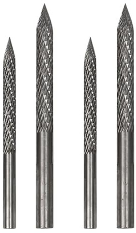 Jushenpoer 4 Paquetes Broca para Neumáticos,Varios Tamaños,Reparación Neumáticos,Broca Rebaba Carburo,Parches para Neumáticos,Enchufe Cortadores Cortador Alambre Escariador Taladro 6 mm 8 mm