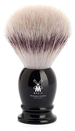 MÜHLE Classic Rasierpinsel - Rasurpinsel mit Silvertip Fibre - medium - Griff aus schwarzem Edelharz - Handarbeit - vegan