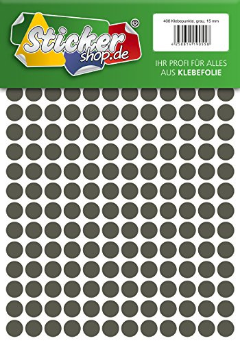 Klebepunkte aus PVC Folie, wetterfest, Markierungspunkte Kreise Punkte Aufkleber (15 mm, grau)