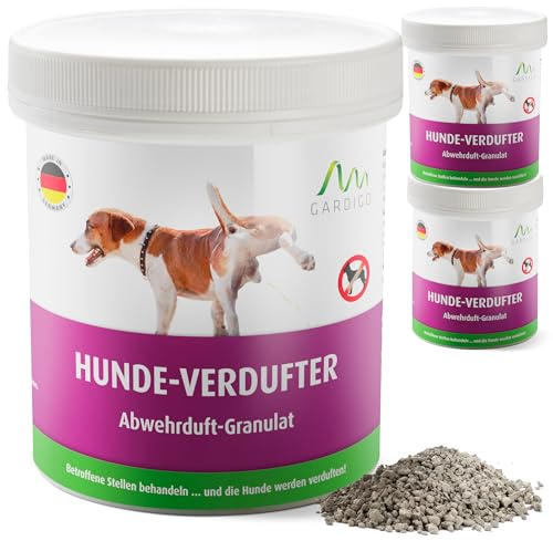 Gardigo Hundeschreck Granulat - Hunde-Verdufter - 3er Set | 900g | Mit Geraniol I Made in Germany I Hundeabwehr für Haus, Garten, Garage und Grundstück | Hundevertreiber für draußen