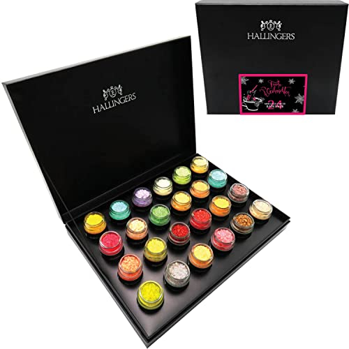 Hallingers Frohe Weihnachten - 24er Badesalz-Weihnachten-Set mit Totes Meer-Salzen (Set) - Geschenkideen Weihnachten & Geschenke Adventskalender | Glückwunsch Glückwünsche Neues Zuhause