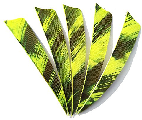 SHARROW 50pcs Bogenschießen Pfeilfedern 4 Zoll Naturfeder Befiederung Bogensport Zubehör (Gelb)