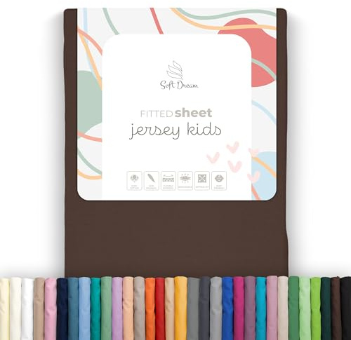 Soft Dream Spannbettlaken 80 × 180 cm 100% Baumwolle Jersey I Schokolade