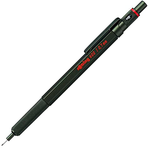 rOtring 600 Mechanical Pencil | 0.7 mm | Green All-Metal Body Propelling Pencil | Non-Slip Knurled Grip & Hexagonal Barrel
