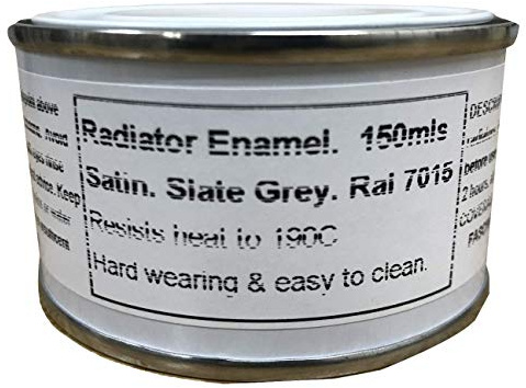 Fascinating Finishes Ltd 1 x 150ml Slate Grey Ral 7015 Heat Resistant Satin Radiator Paint